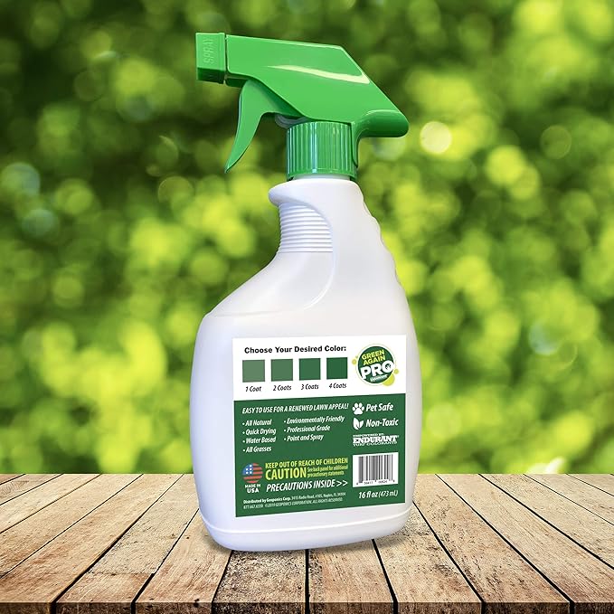 Pre-Mixed Grass and Turf Paint - All Natural Pet-Friendly Lawn Colorant Turns Spots Green Again