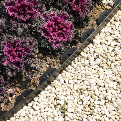 1.5 Inch Garden Edging Border 100FT, Plastic Edging for Landscaping with 120pcs Spikes