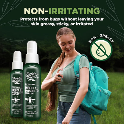 Deet-Free Insect & Mosquito Repellent Pack of 2 (8 oz) – Nice Smelling Insect Repellent with