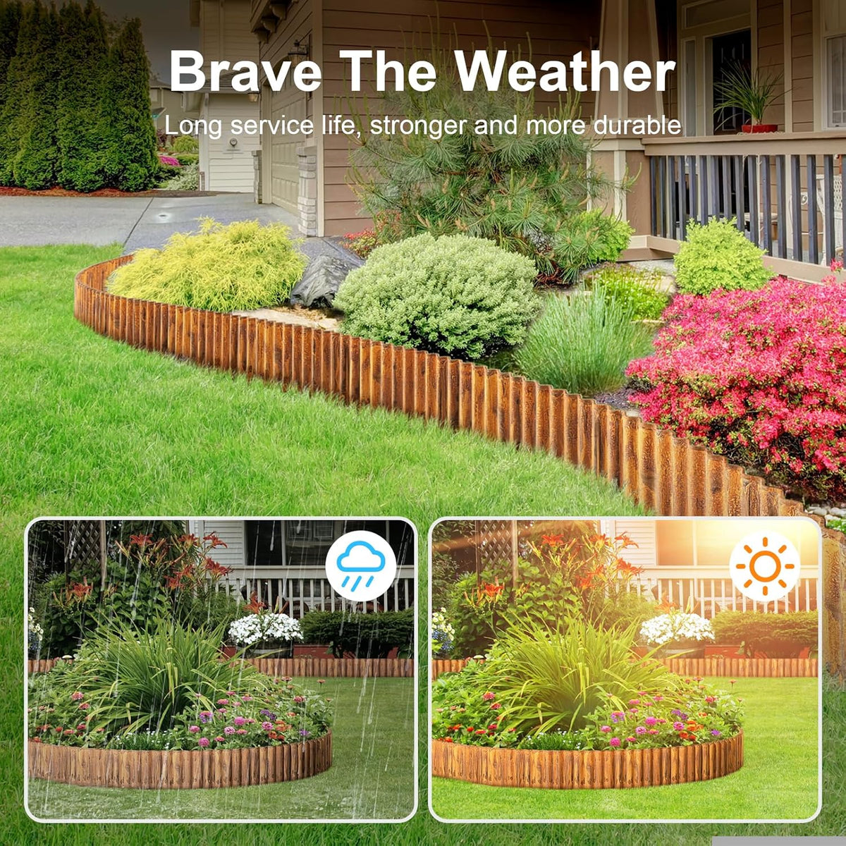 Land Guard Corrugated Garden Edging Border,12" x 25' Landscape Paver Edging, Tall Landscape Edging