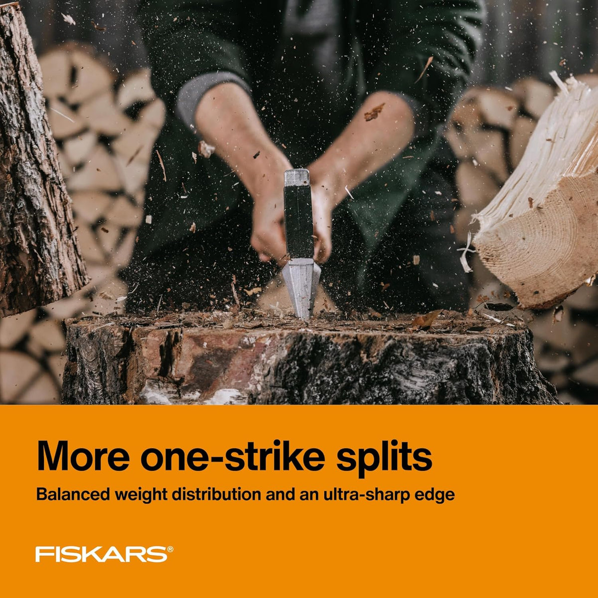 Fiskars X27 Super Splitting Axe, 36" Wood Splitting Axe for Medium to Large Size Logs with