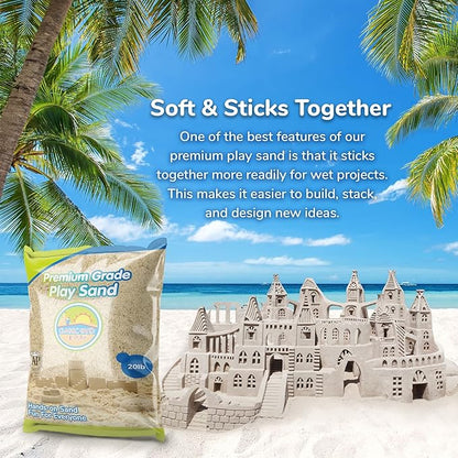 Classic Sand and Play Sand for Sandbox, Table, Therapy, and Outdoor Use, 20 lb. Bag, Natural