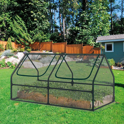 BPS 6x3x3 ft Mini Garden Greenhouse with 3 Dual Covers (PE & PVC & Mesh) Waterproof, UV-Protected