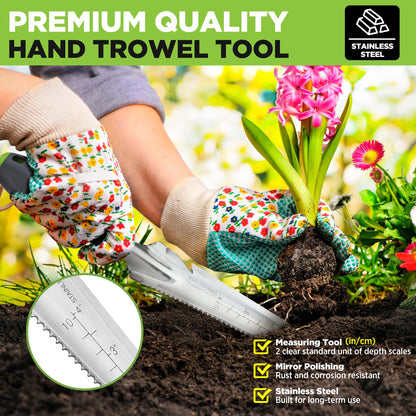 WORKPRO 5-in-1 Hand Weeder Puller, Stainless Steel Garden Trowel