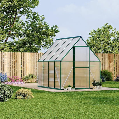 6'X7' Aluminum-Framed Polycarbonate Greenhouse, Heavy Duty Polycarbonate Greenhouse with Quick