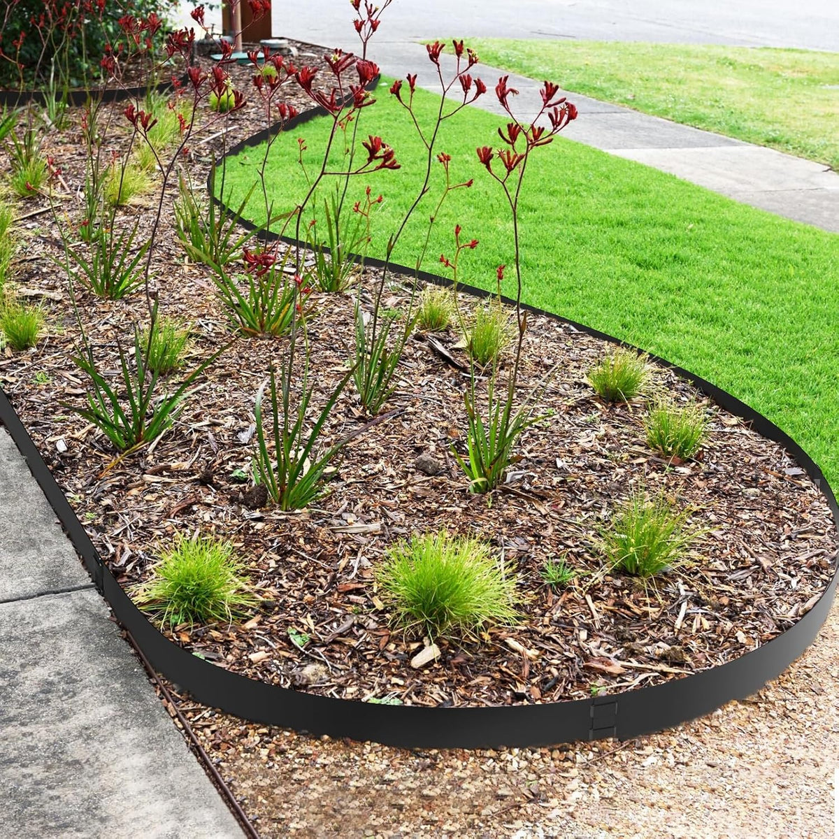 6PCS 6 Inch Metal Landscape Edging,Metal Garden Edging with 6 Clips,40 Inch Steel Landscape Edging