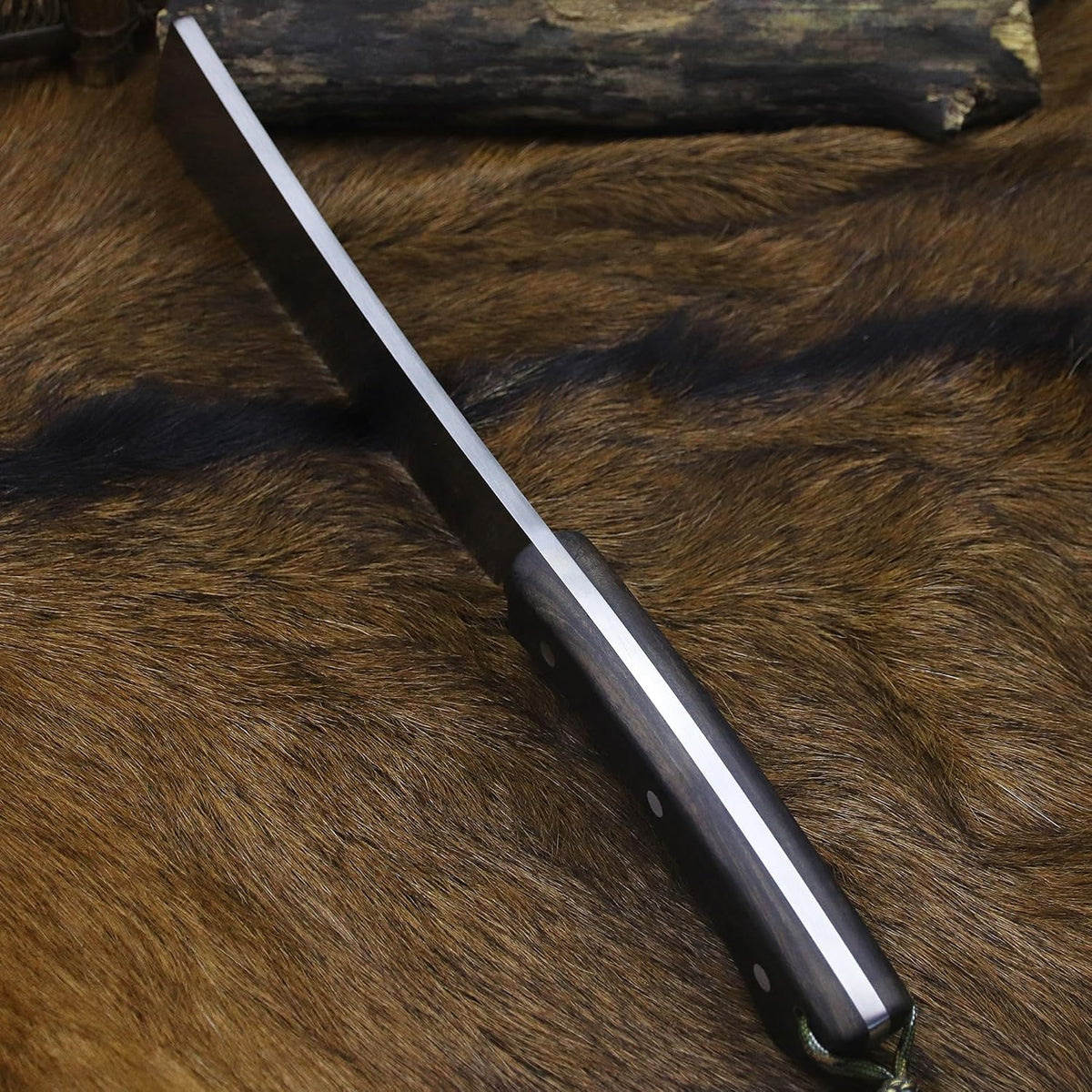 BA-KOR (Pioneer ) (14.6") DC53 steel 6mm thickened full Tang fixed knife+ Wooden sheath &(5.9IN)