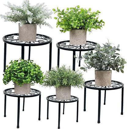 HAINARverS Metal Plant Stands 5-Pack, Heavy Duty Rustproof Iron Corner Flower Pot Stand