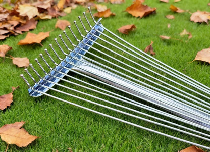Garden Rake for Leaves with Telescoping Long Handle 33-63" & Adjustable Head 8-22" - Heavy Duty