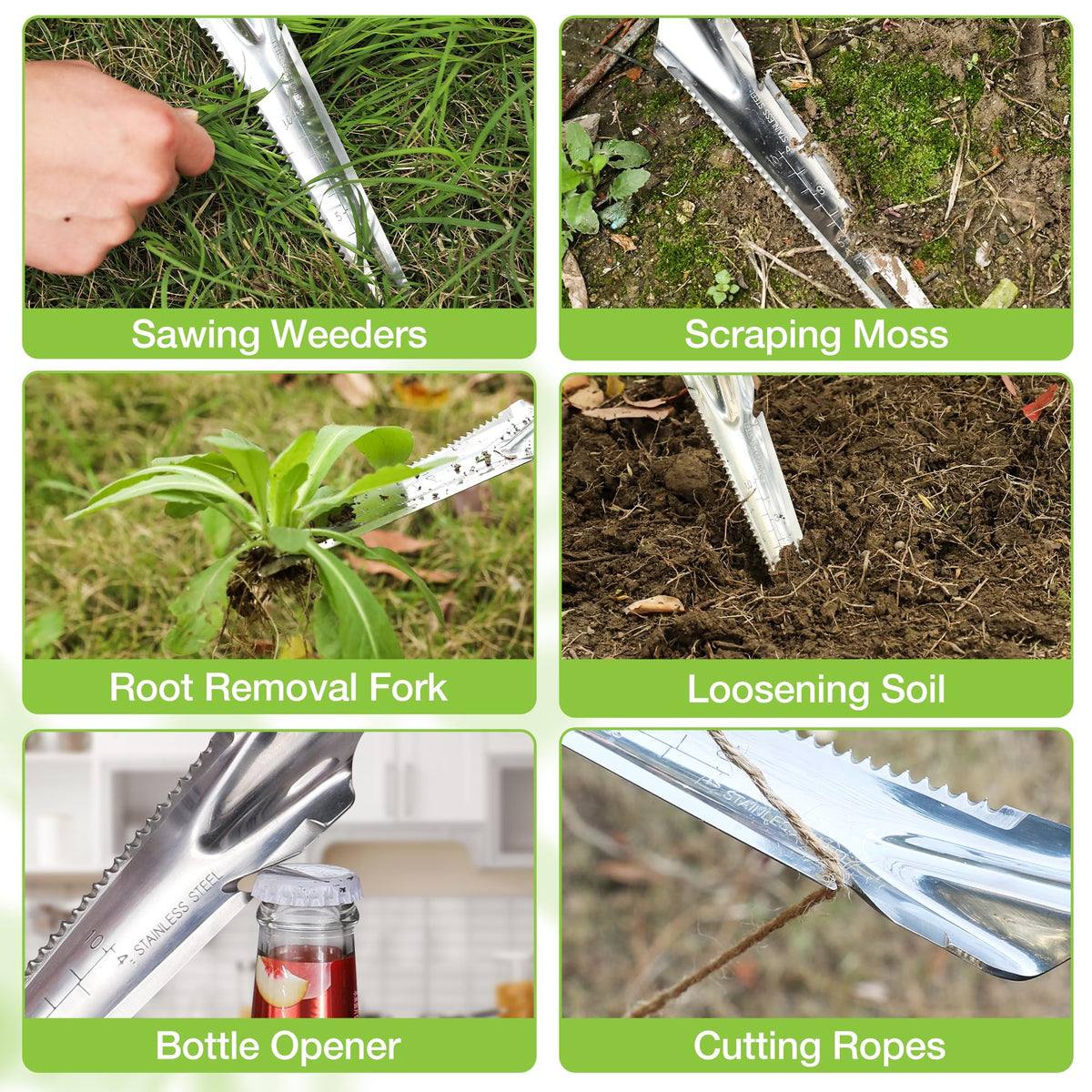 WORKPRO 5-in-1 Hand Weeder Puller, Stainless Steel Garden Trowel