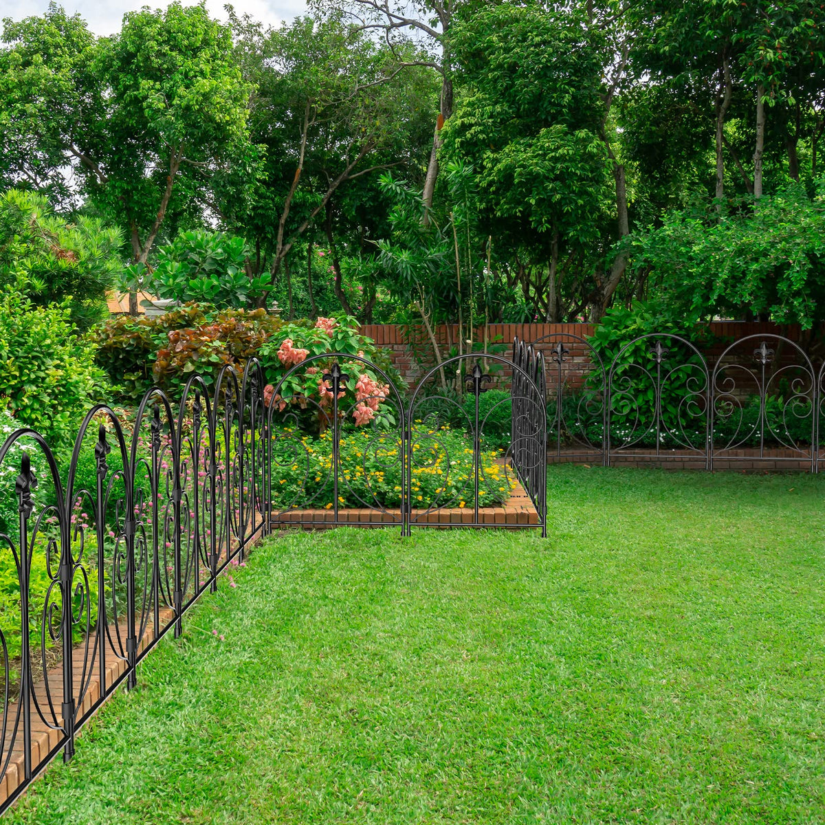 Decorative Garden Fence 10 Pack, Total 24in(H)x10ft(L) Animal Barrier Fence
