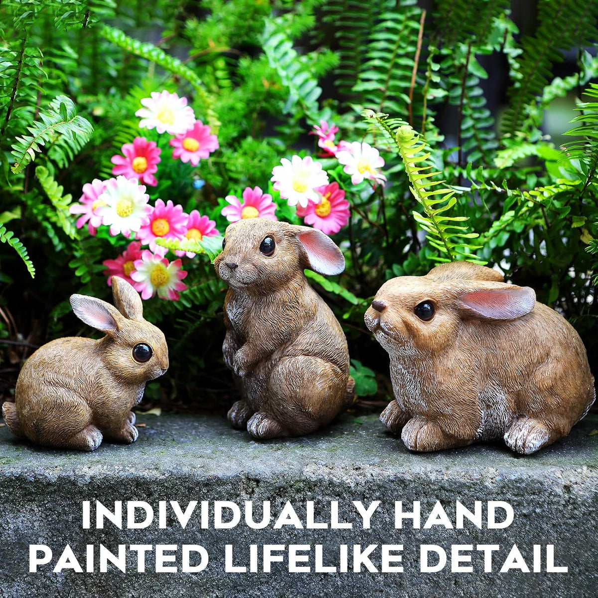 Bunny Decor Yard Decorations Outdoor Set of 3, Bunny Decorations for Home Garden Outdoor Statues