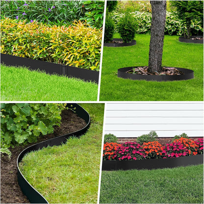 Metal Landscape Edging 6-Pack, Galvanized Steel Garden Edging - 40" L x 6" H Strips - Metal Edging