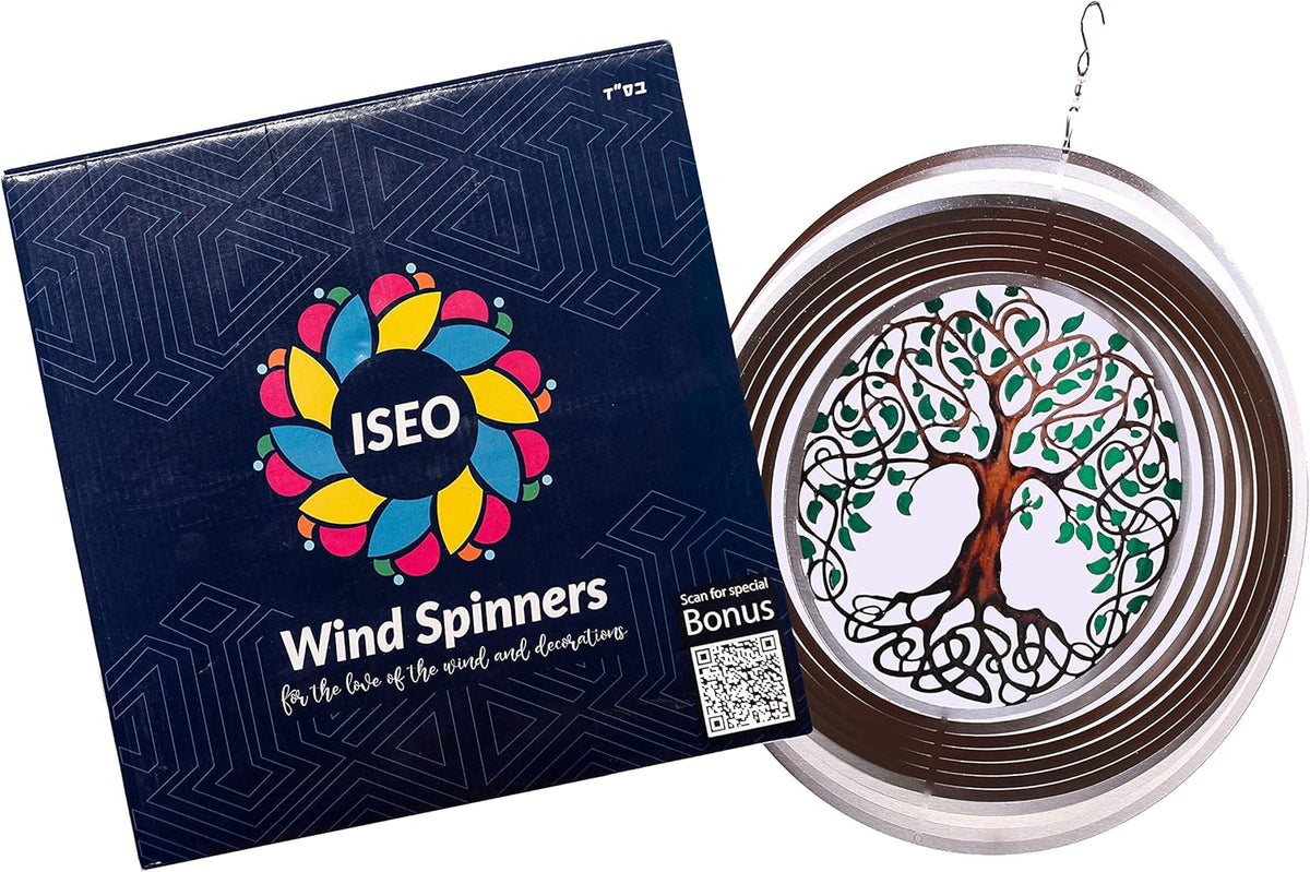 ISEO Tree of Life Wind Spinner for Yard and Garden, Hanging Outdoor Decor, Yard Art, Porch and