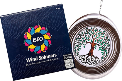 ISEO Tree of Life Wind Spinner for Yard and Garden, Hanging Outdoor Decor, Yard Art, Porch and