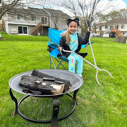 40" Fire Tongs Firewood Grabbers and Fire Poker Set, Stainless Steel Large Log Grabbers for Outdoor