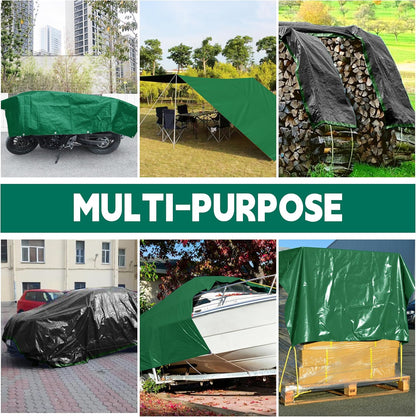 Tarp 12x16 ft Heavy Duty 100% Waterproof 10mil,UV Resistant,Durable Grommets and Reinforced Edges