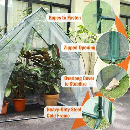 Gardzen Mini Greenhouse with Mesh Cover, Portable Outdoor Greenhouse, Enhanced Ventilation, Ideal