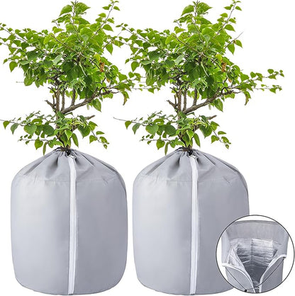 Tlswshsy 2PCS Plant Winter Protection Pot - 19.7" x 17.7" Flower Pot Protection Bag - Anti-Frost