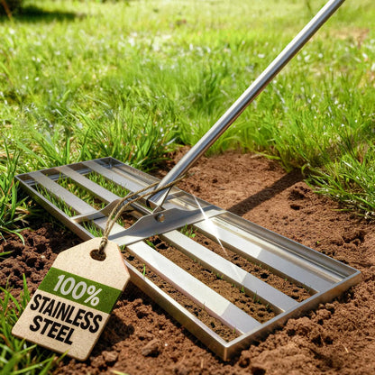 Oris Garden® Lawn Leveling Rake 30 inch - Ground Leveler for yard, sand, soil, grass - Dirt