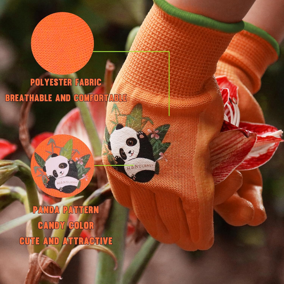 HANDLANDY 2 Pairs Kids Gardening Gloves, Toddler Children Garden Yard Work Outdoor Playing Gloves