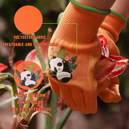 HANDLANDY 2 Pairs Kids Gardening Gloves, Toddler Children Garden Yard Work Outdoor Playing Gloves