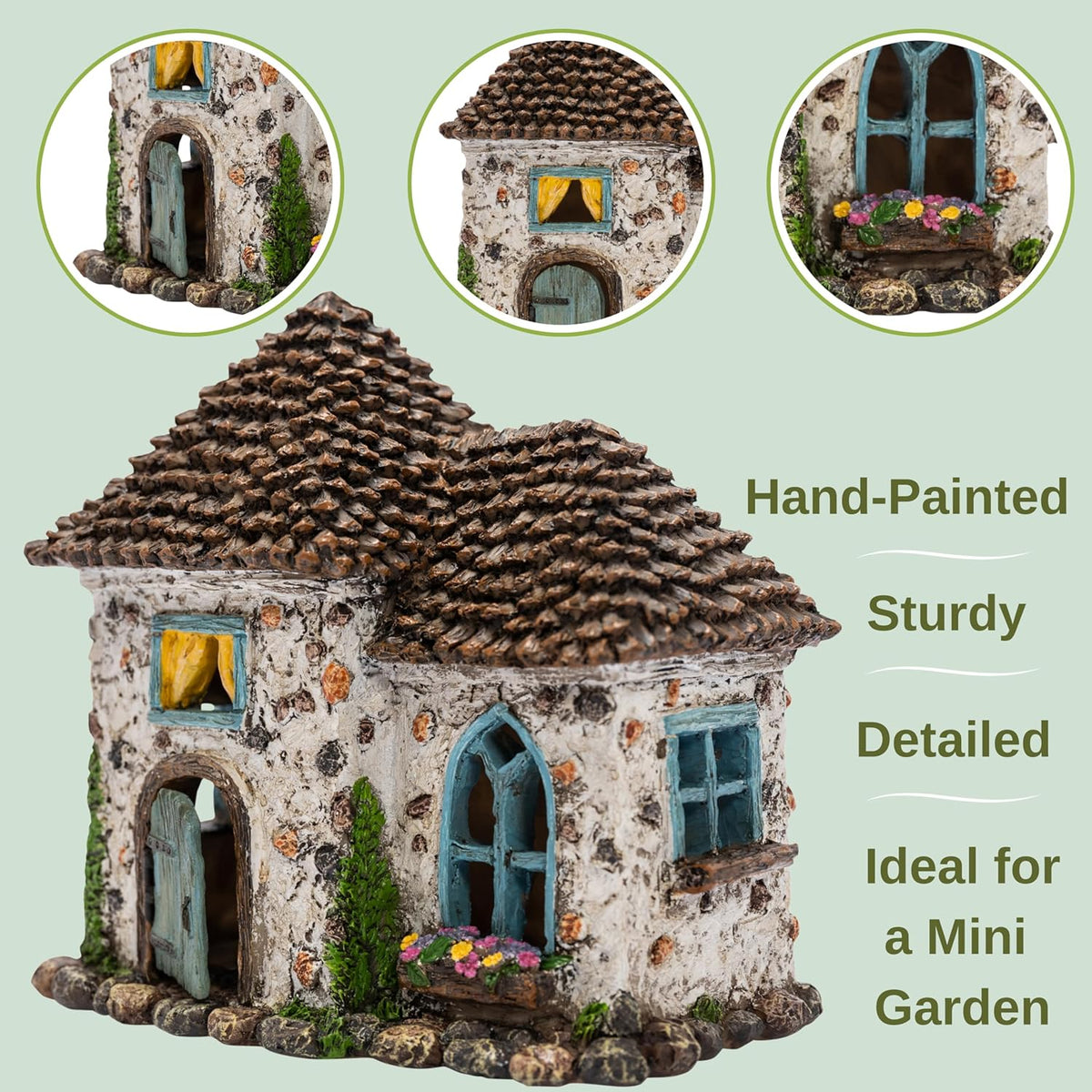 PRETMANNS Fairy House Kit - Fairy Garden Accessories for Outdoor Miniature Village Decor, with