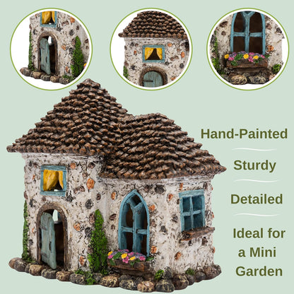 PRETMANNS Fairy House Kit - Fairy Garden Accessories for Outdoor Miniature Village Decor, with