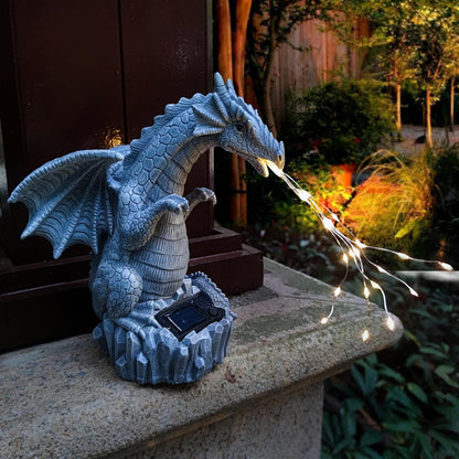 Dragon Solar Garden Statues Outdoor Decoration with LED Light Strings,Dragon Figurine Solar Lights
