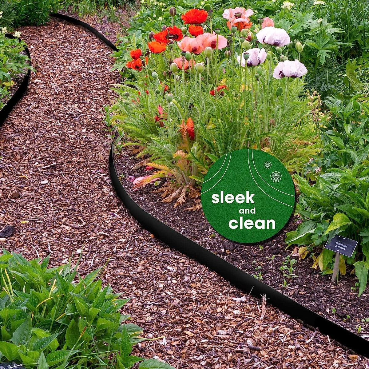 Worth Garden 6-Pack Galvanized Steel Landscape Edging with Black Powder Coating - 40" L x 6.5" H