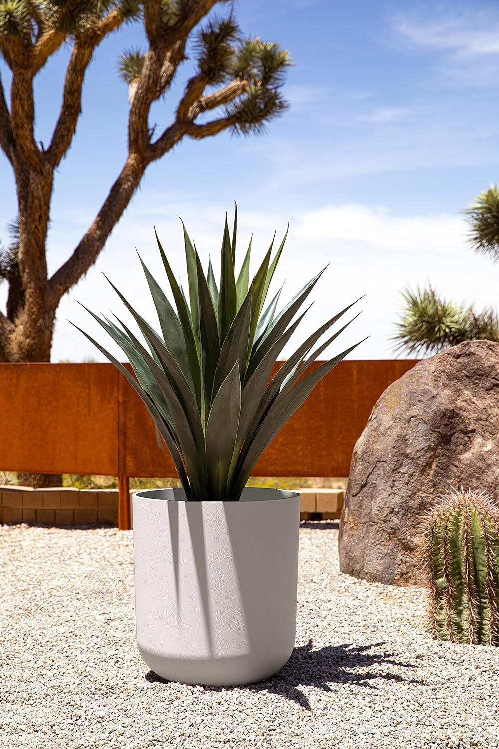 Veradek Mason Series Lima Planter - Round Planter for Indoor or Outdoor Porch/Garden | Made from