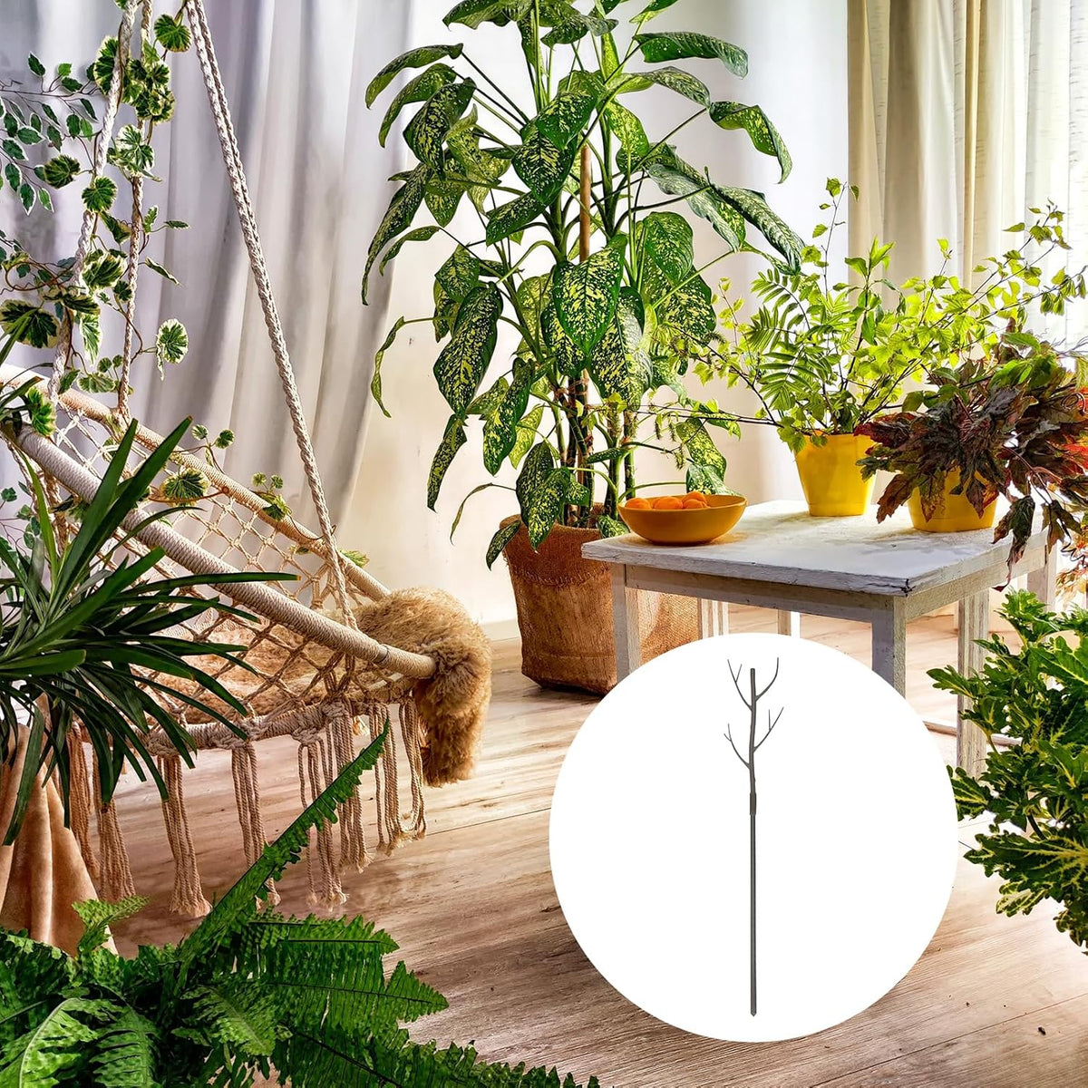 uxcell 4 Pcs Plant Support Stakes, 27.5" Twig Plant Stem Support Structures Garden Branches Plants