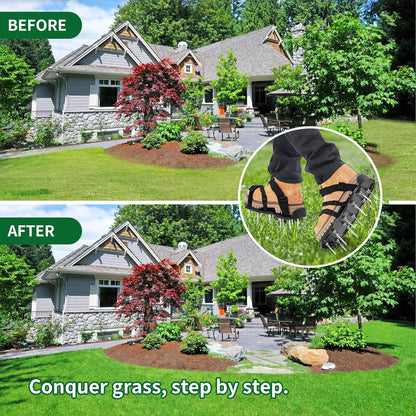 The Lawn Aerator Shoes for Grass, Epoxy Spiked Shoes with 1.65'' Sharp Short Spikes, Garden Grass