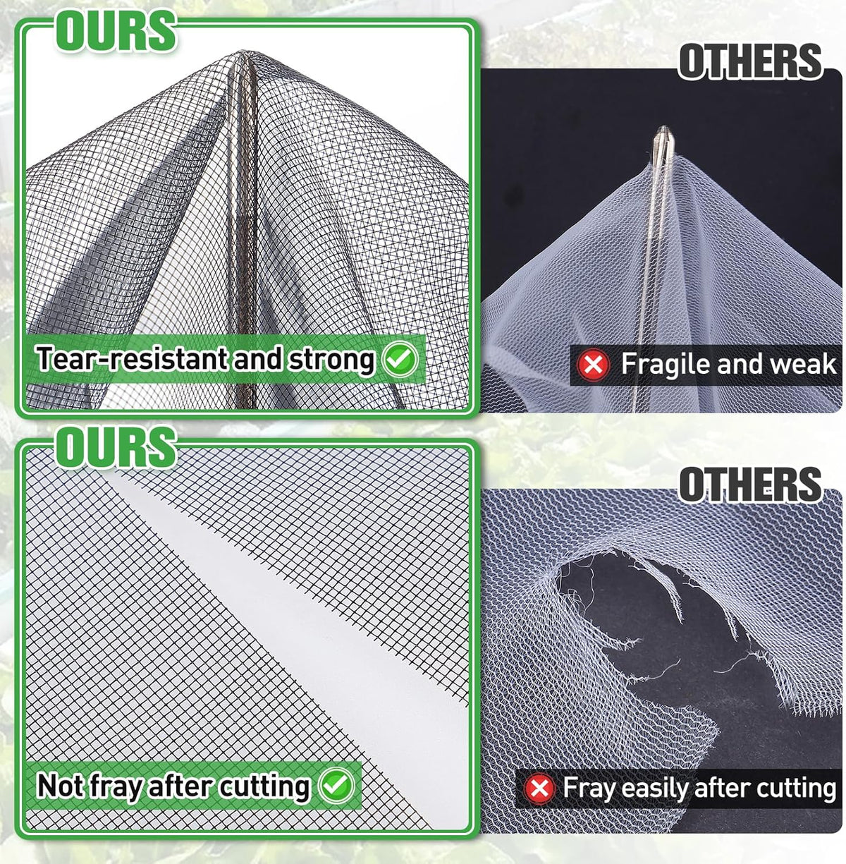 Stronger Garden Mesh Netting - 10 x 12 ft PPT Nano Bird Net Barrier, Mosquito Netting Screen for