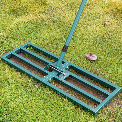 Lawn Leveling Rake Heavy Duty Stainless Steel Lawn Leveling Tool 30”x10” with 78” Adjustable Long