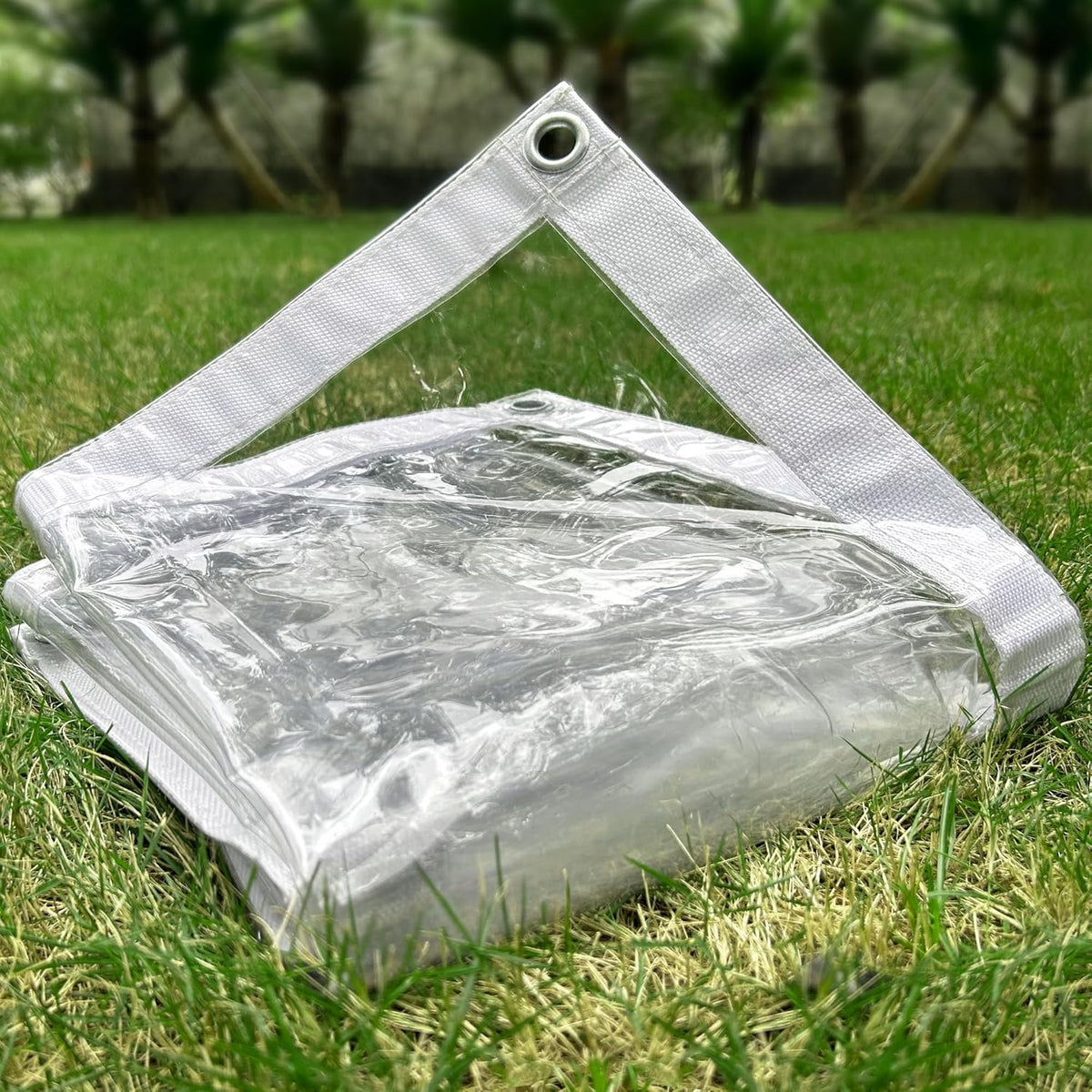 Clear Tarp 6 x 8FT, 20 Mil Clear Vinyl Tarp, Small Cover Plastic Sheeting with Grommets