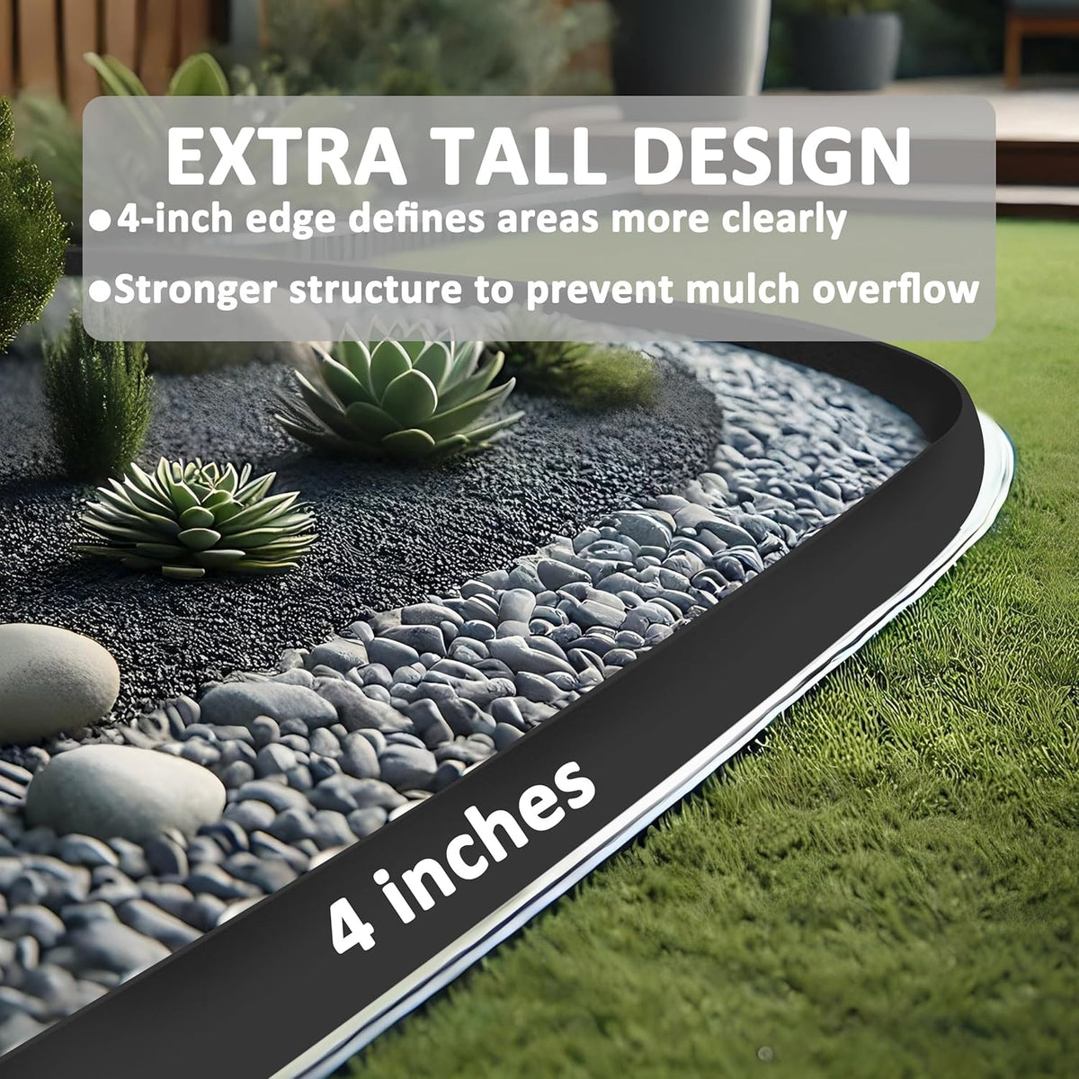 4 inch Tall Landscape Edging Kit 100FT Garden Edging with Spikes for Lawn Edging and Flower Beds