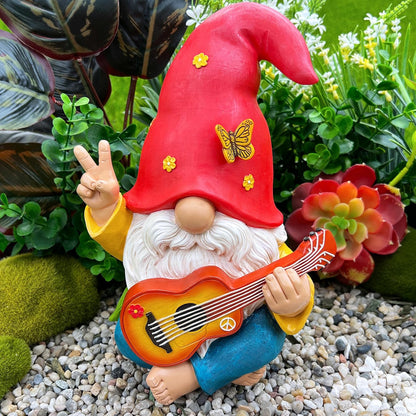 Mood Lab Garden Gnome - Funny Hippie Gnome Figurine - 9.25 Inch Tall Lawn Statue - for Outdoor or