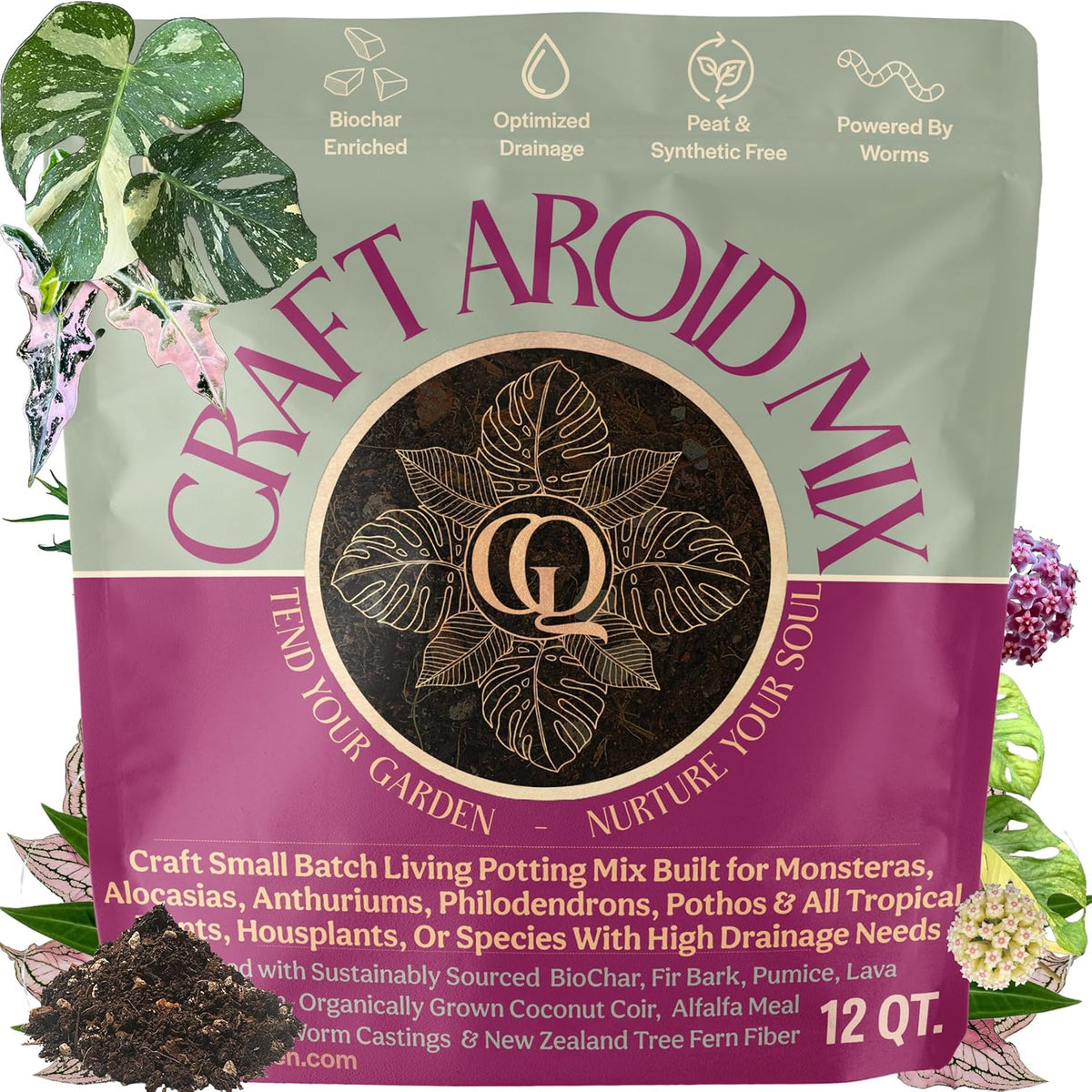 Craft Aroid Potting Mix- Elite Alocasia, Philodendron, Monstera Soil Mix, Chunky, Well Draining