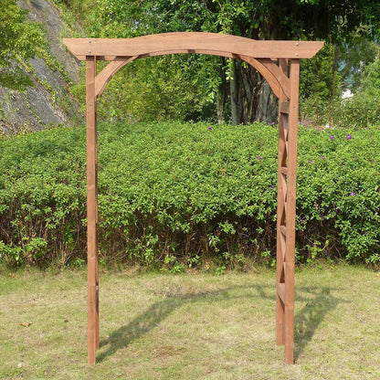 Maykoosh Asian Aesthetics Arbor, 60" W x 79.53" H, Rectangular Wooden Garden Arbor with Traditional