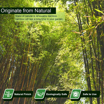 5/8" D 6 Feet Bamboo Stakes 50 Pack, Thicker Heavy-Duty Plant Stakes, Natural Garden Stakes for