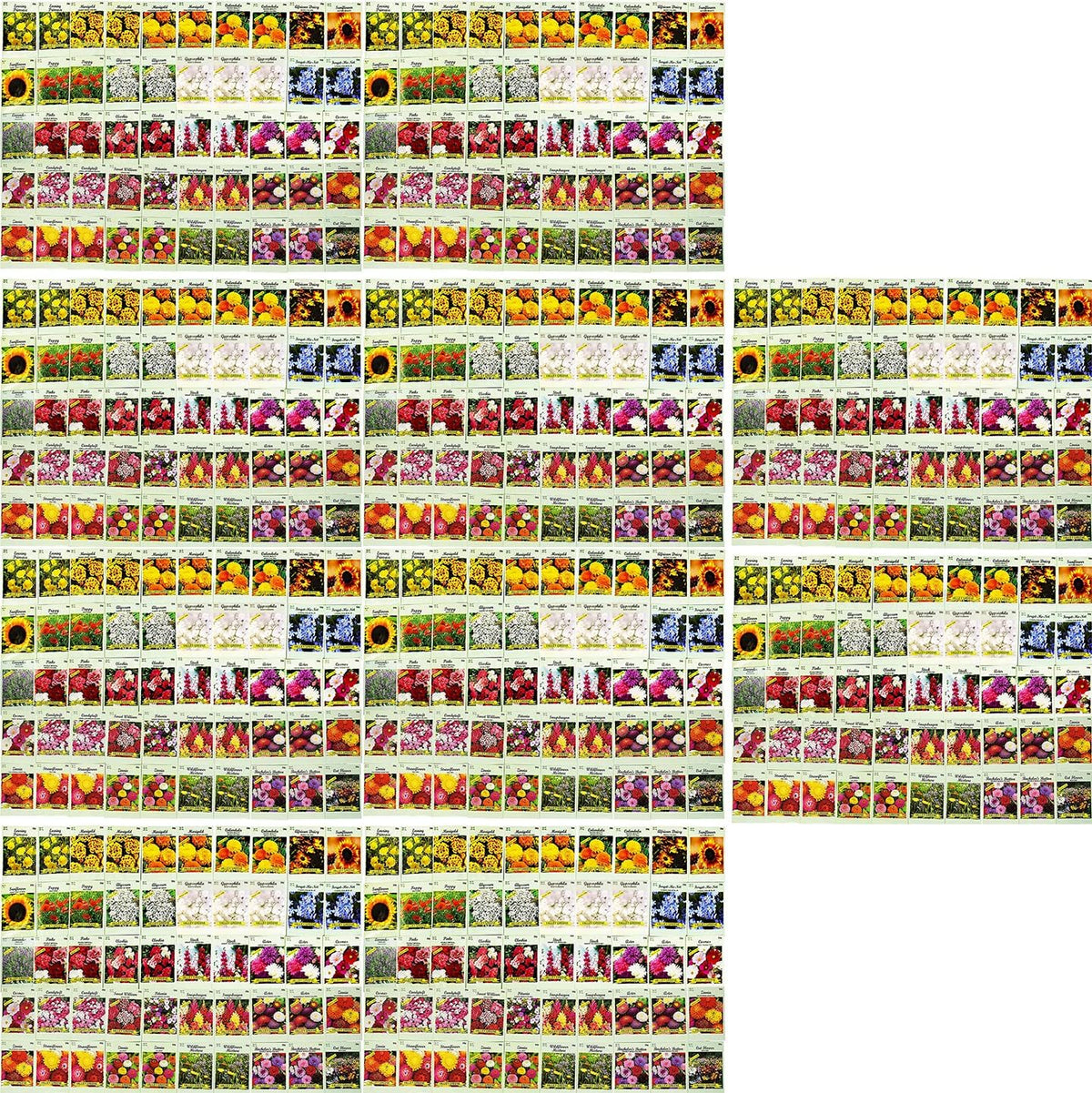Set of 500 Flower Seed Packets - Flower Seeds in Bulk - 15 or More Varieties Available - Great for