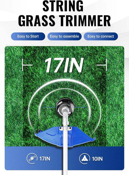 WILD BADGER POWER 26cc Weed Wacker Gas Powered, 4 in 1 String Trimmer, Wheeled Edger, Hedge Trimmer