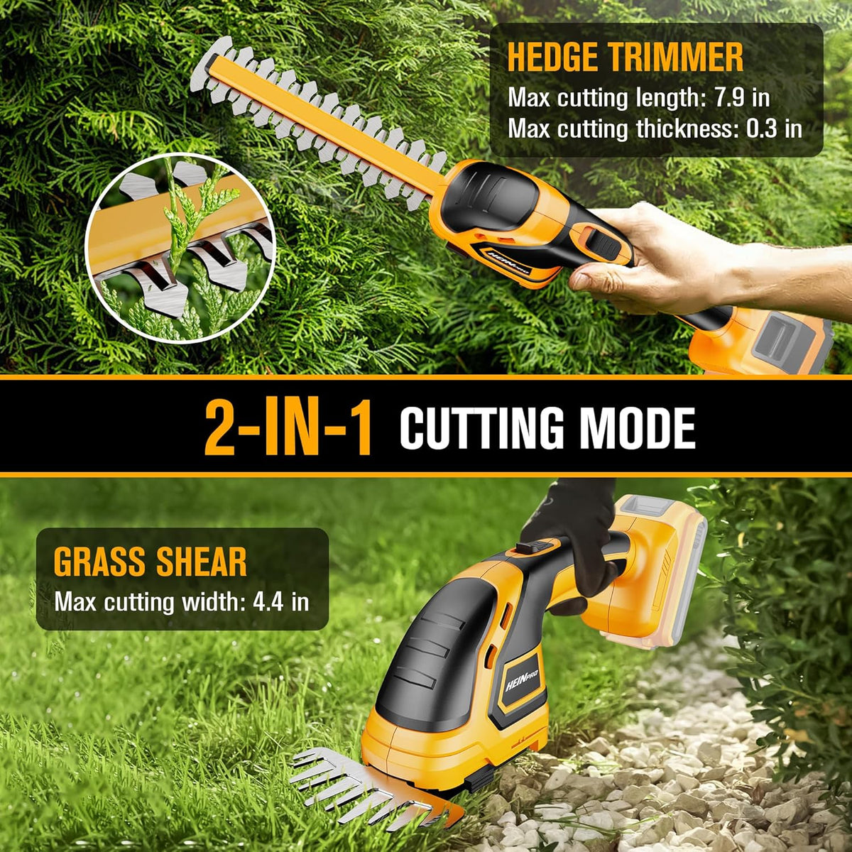 Hedge Trimmer Cordless Compatible with DEWALT 20V MAX Battery (No Battery), Electric Hedge Trimmer