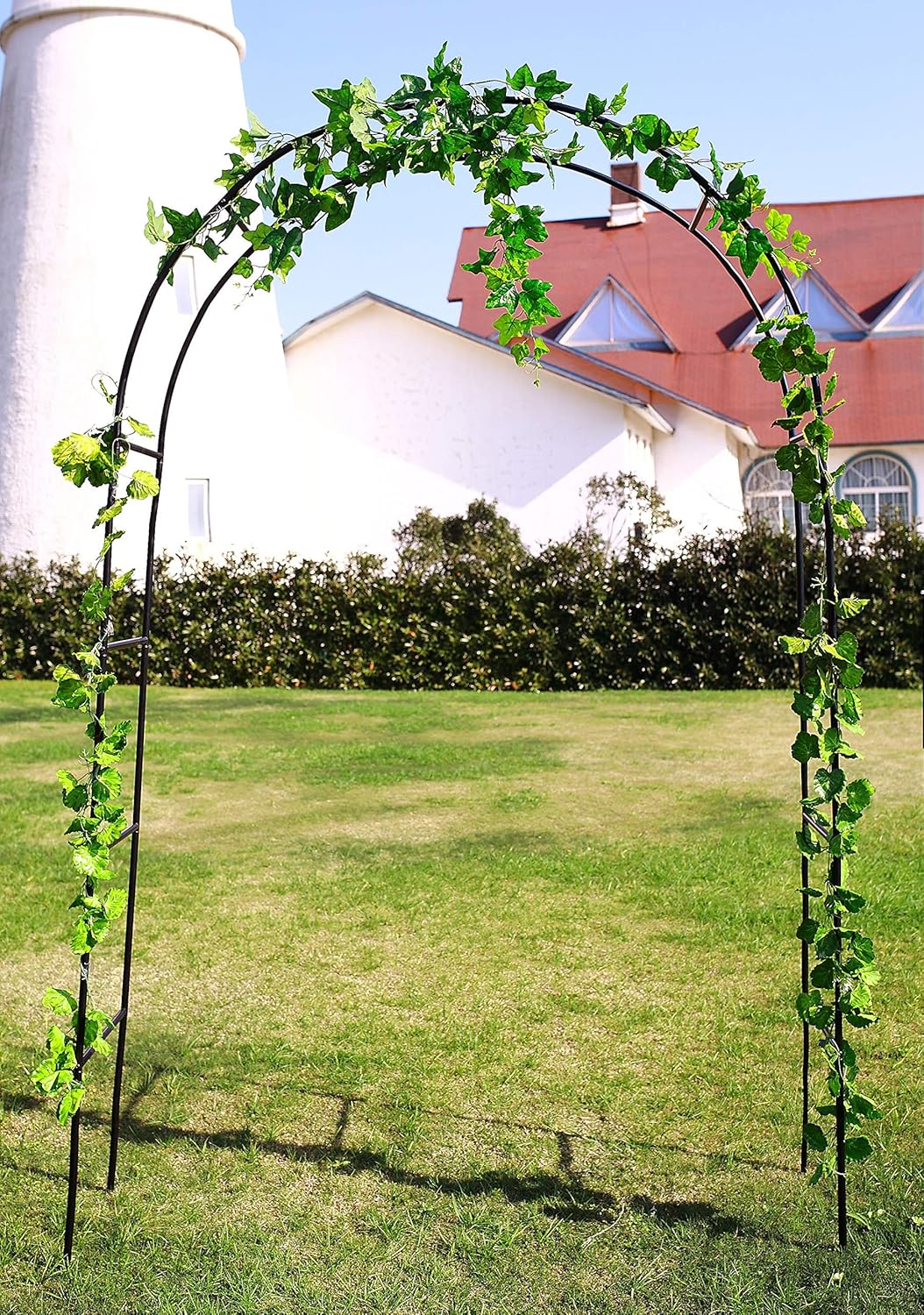 1. GO Steel Garden Arch, 7'8" High x 4'5" Wide, Garden Arbor for Various Climbing Plant, Outdoor
