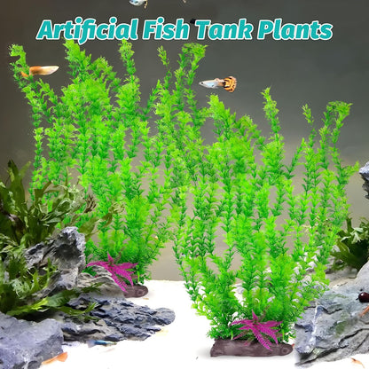 Hamiledyi Aquarium Plastic Plants Aquarium Decor Artificial Fish Tank Plants,Tall Fish Tank