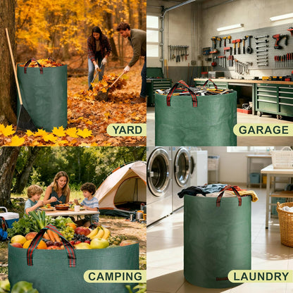 Reusable Leaf Storage Bag, 72 Gallon Large Capacity - Waterproof & Tear-Resistant Yard Waste Bag