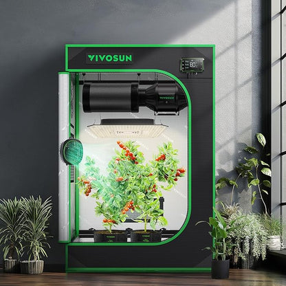 VIVOSUN S223 2x2 Grow Tent, 24"x24"x36" High Reflective Mylar with Observation Window and Floor