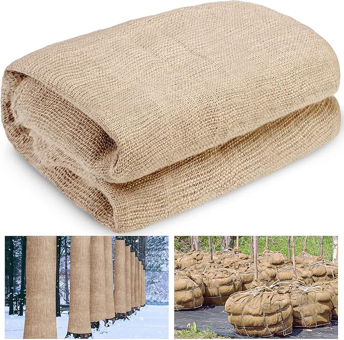 Natural Burlap Plant Covers Freeze Protection,Burlap Winter Frost Plant Blankets for Trees and