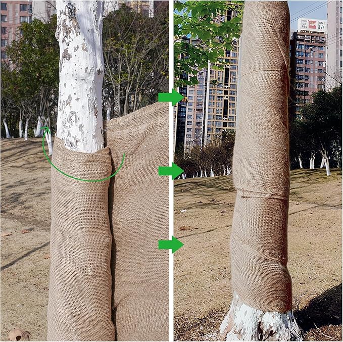 Natural Burlap Plant Covers Freeze Protection,Burlap Winter Frost Plant Blankets for Trees and